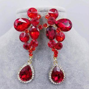 3" Long Pageant Earrings, Special Occasion Formal Jewelry